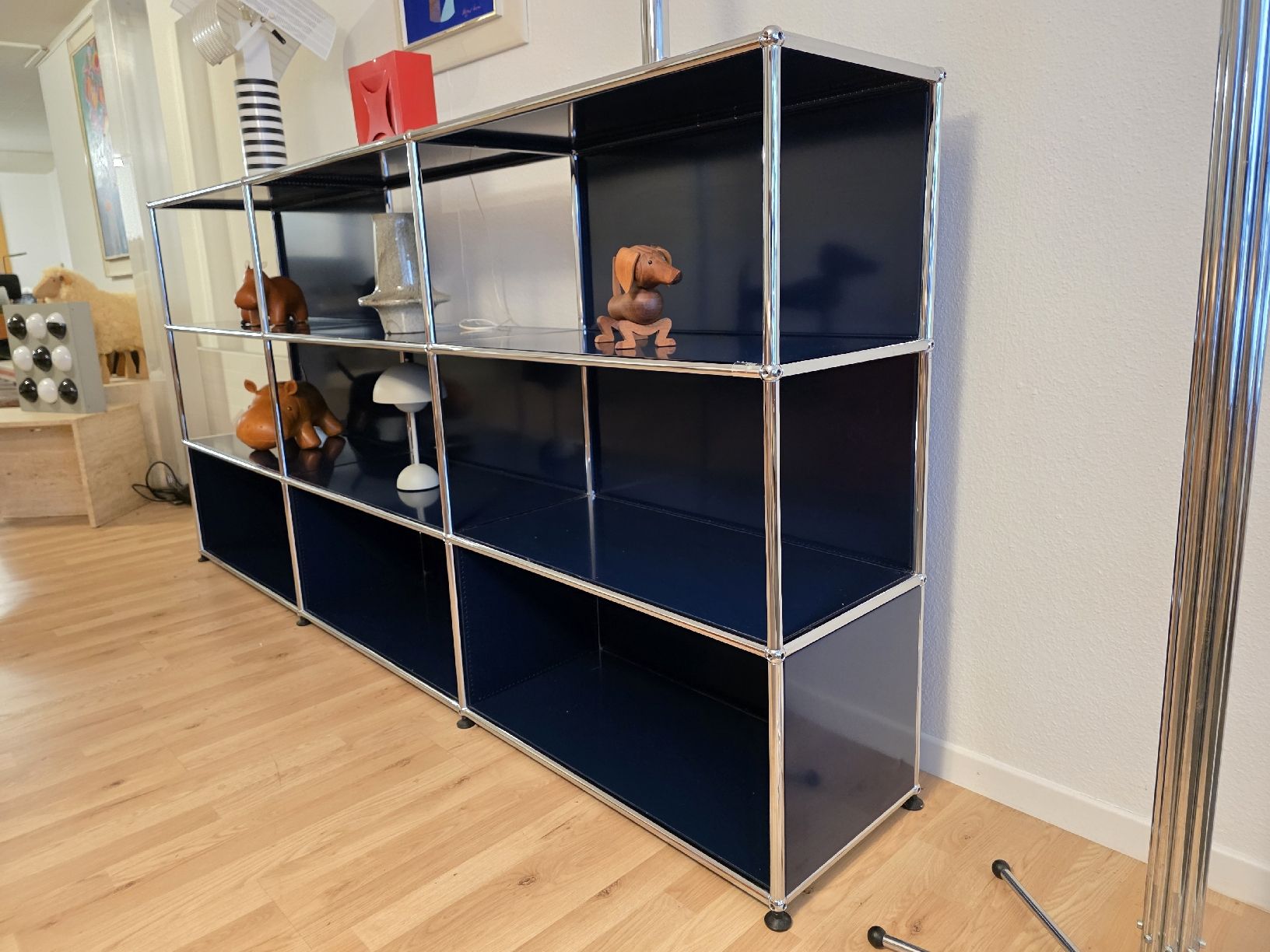 USM Scaffali: Designer Regal USM Haller 3x3 dunkel blau – Usato da Lichtensteig venduto da Polsterwerk 2