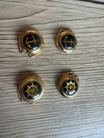 Maritime Manschettenknöpfe goldfarben – Anker & Steuerrad