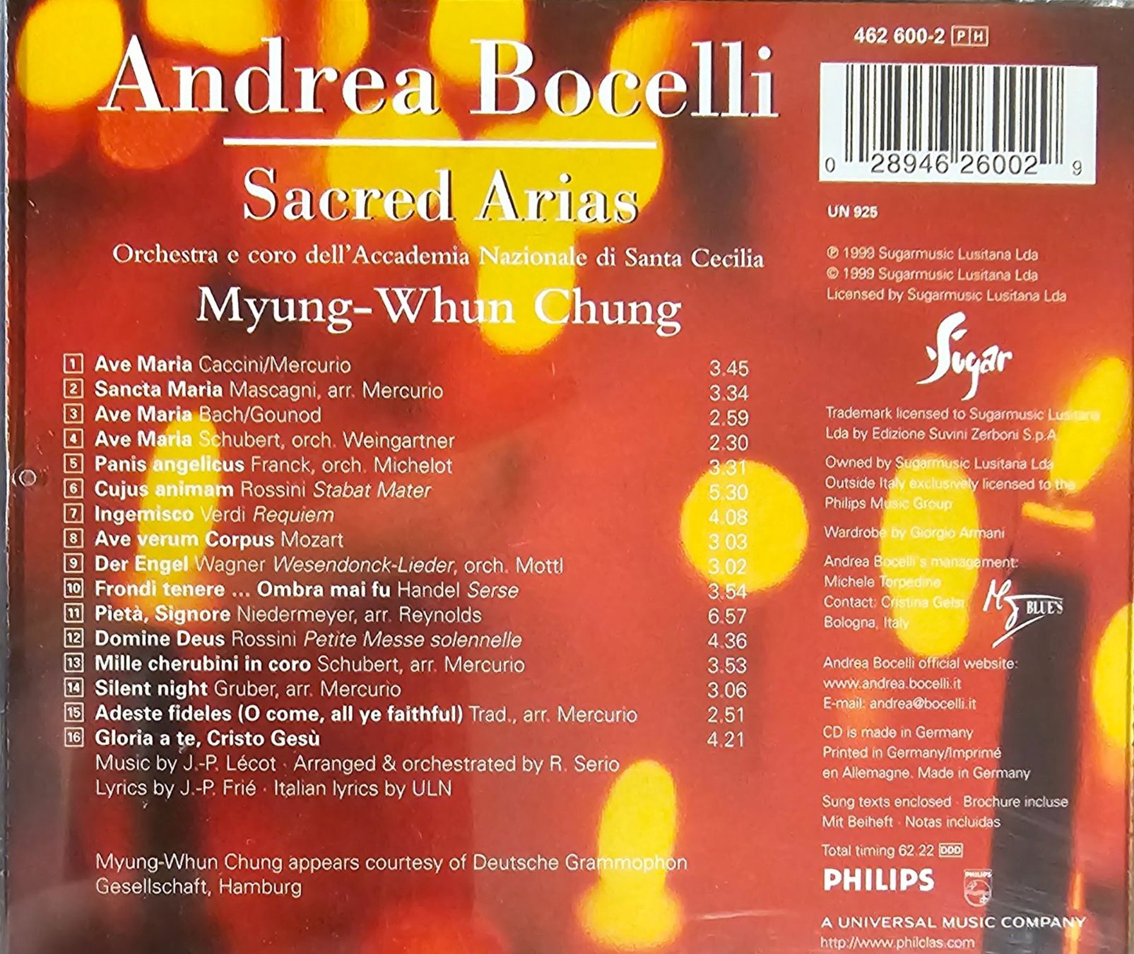CD: Andrea Bocelli - Sacred Arias – Usato da Wahlen b. Laufen venduto da Cg10 2