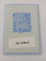 Karte Geburt blau