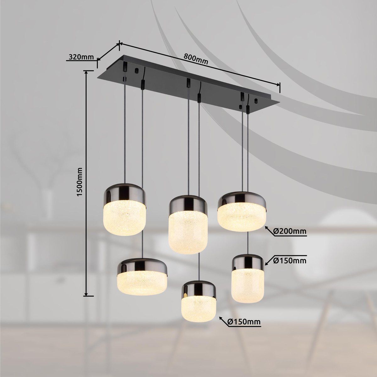 Lampadari & plafoniere: LED Pendelleuchte, Graphit, 80 cm Ø – Nuovo (secondo la descrizione) da Kreuzlingen venduto da Smart-Light 2