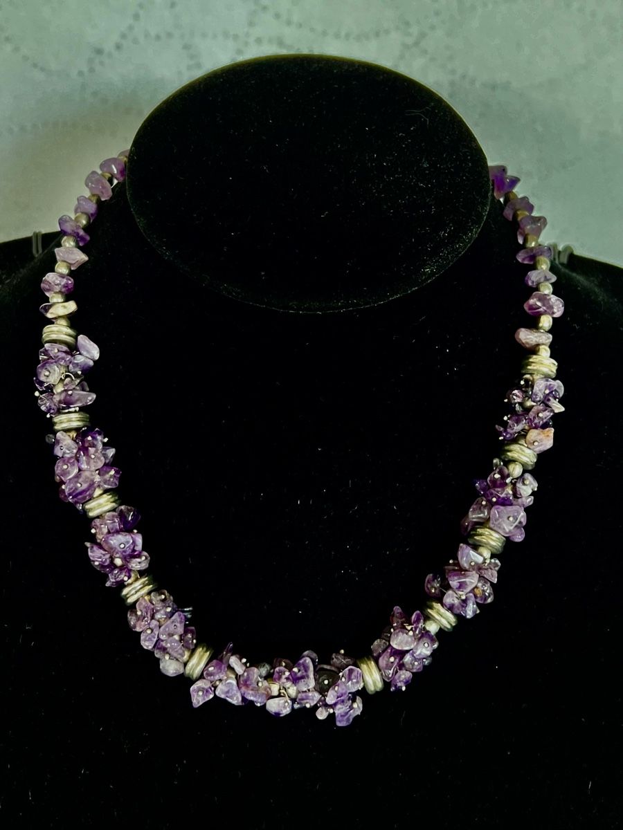 Catenine: Vintage poliert Amethyst Cluster Chocker Schmuck – Usato da Moehlin venduto da Balirain 3