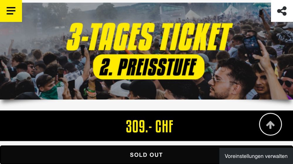Openair Frauenfeld Ticket 3 Tages Ticket, 2. Preisstufe Kaufen auf