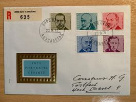 Helvetia Portraits Effigie 1971 Ersttag Briefmarken