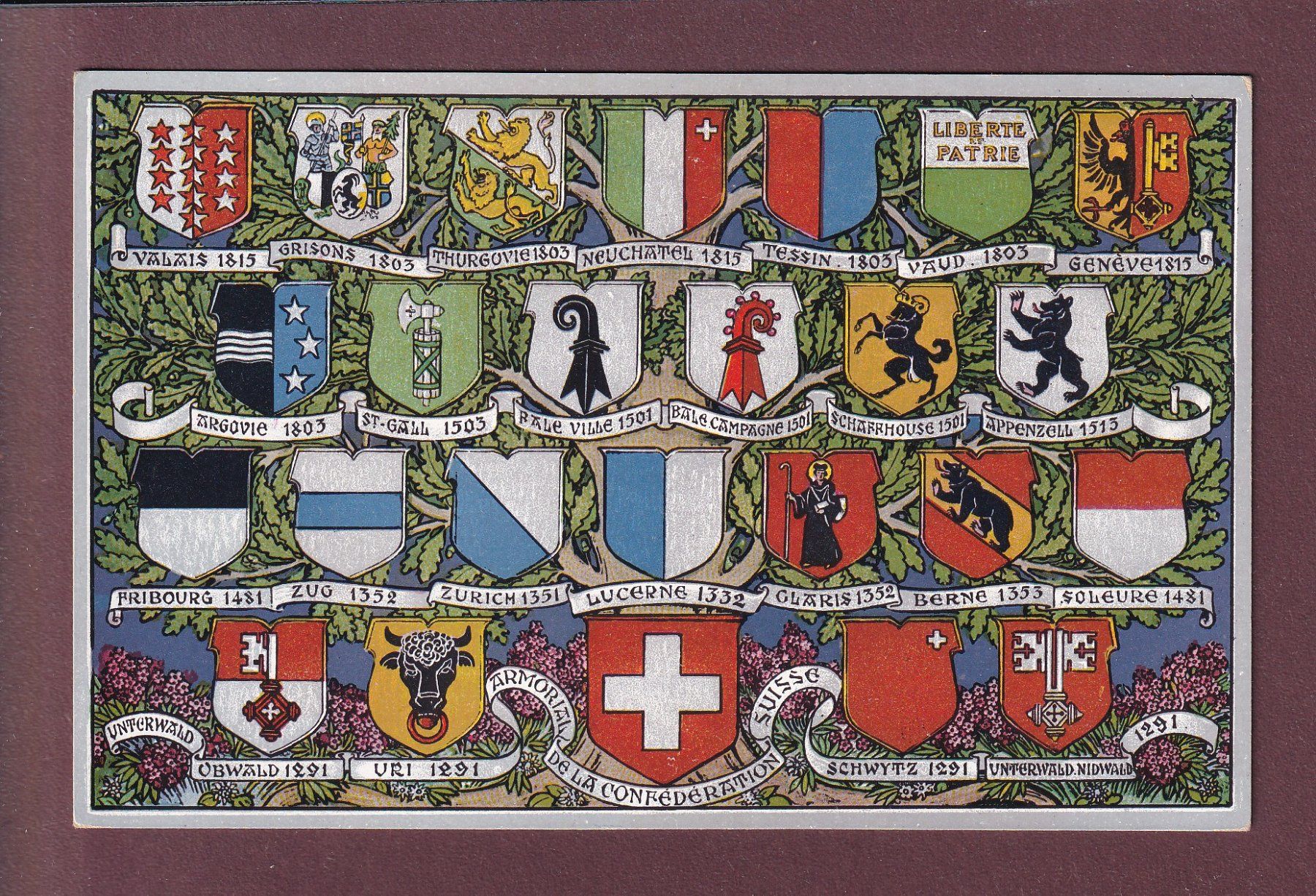Cartes postales: LES CANTONS de la SUISSE – D'occasion à Pully par nicecards
