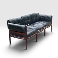 MidCentury Leder Sofa Arne Norell 60er Palisander