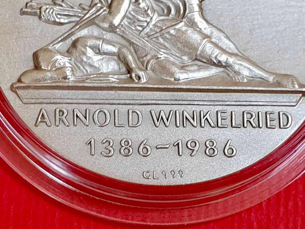 Arnold Winkelried Schlacht bei Sempach 1386 „ 999 Silber „ Kaufen auf