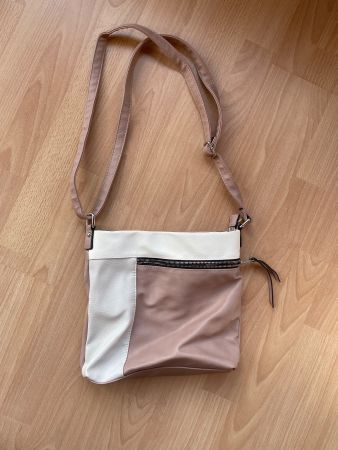 Umhängetasche rosa weiss - Kunstleder