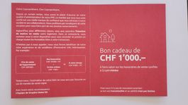 Bon cadeau immobilier GruyèreImmo CHF 1'000.-