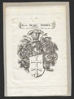 Ex-libris héraldique Jean Henry BODMER (1654-1706). Zürich