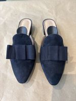 Varese Echtleder Sommer Pantoletten, Grösse 38, Dunkelblau!
