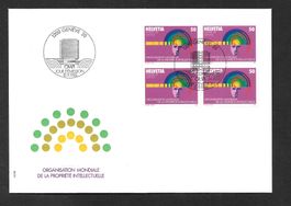 FDC OMPI (D XII) 5 Viererblock ET Genève 10.9.1985