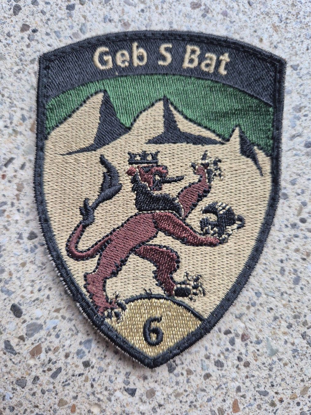 Schweizer Armee Placchette & Badge: *** Badge Geb S Bat 6 mit klett *** – Usato da Riedholz venduto da fr_sIruP