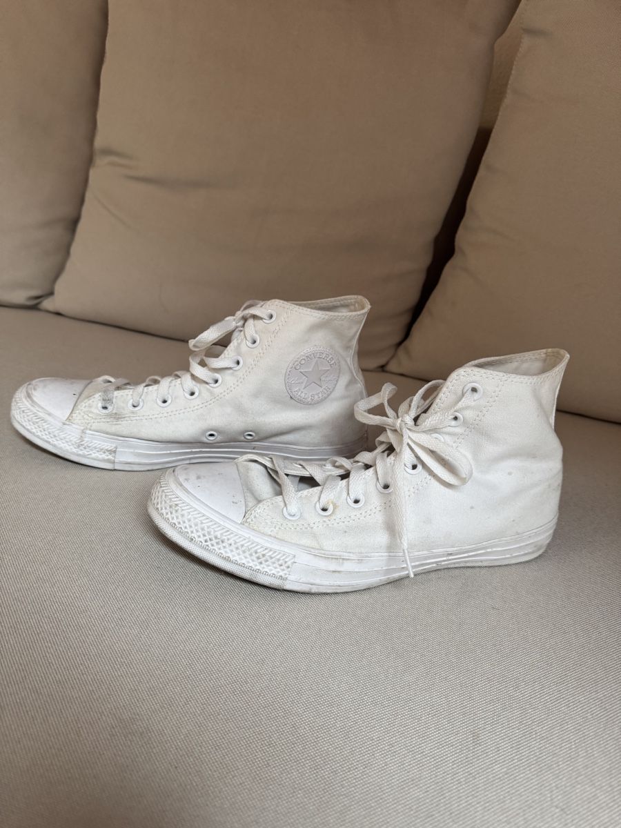 Converse Scarpe da uomo: Converse blanches hautes 41.5 – Usato da Auvernier venduto da big_7srg 1
