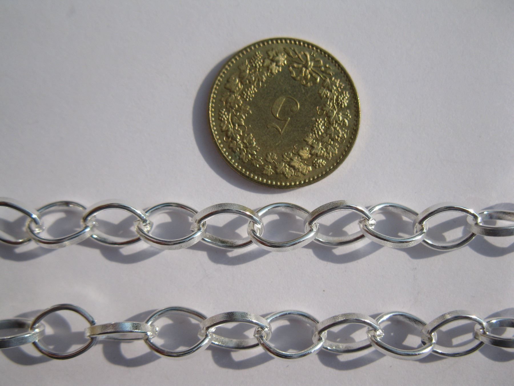 Perle (finte): 1 Meter Gliederkette, versilbert, gross – Nuovo e nell'imballaggio originale da St. Margarethen TG venduto da LuanaKa 1