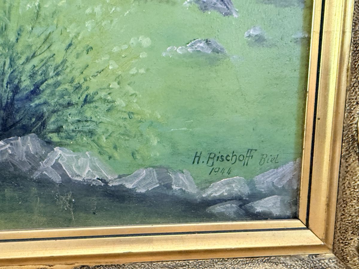 Dipinti: Henri Bischoff - Ölgemälde Biel 1944 – Usato da Solothurn venduto da NUVICO 2