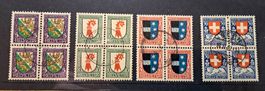 Pro Juventute 4er Block Serie 1926, gestempelt