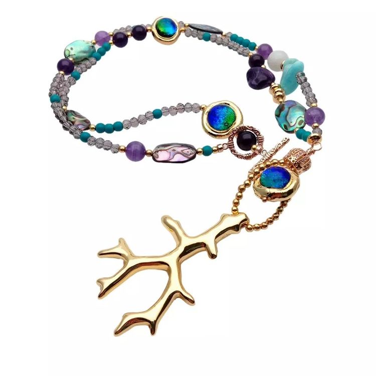 Sautoir Vintage En Verre Murano - Longueur 1m15 - Collier Femme Fantaisie