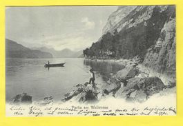 28.7.1905Nahbild mit Fischer+Fischerboot/Wallensee GL-Stempl