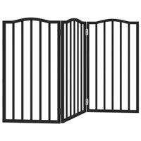 Barrière pour chien pliable 3 panneaux noir bois de peuplier