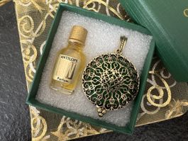 Vintage Parfum Anhänger in Antik Gold