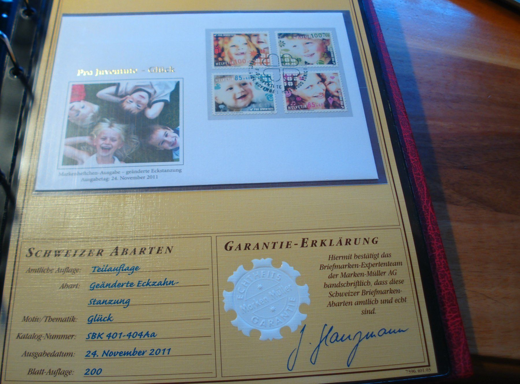Tous les timbres: Abart "Juventute"  2011, FDC geänderter Eckzahn – D'occasion à Niederwil AG par morostahu 1