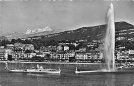 Genf (GE) – Der Jet d’Eau und der Mont Blanc
