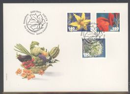 2012, FDC, Dauermarken Gemüseblüten (Nr. 1424–1426)