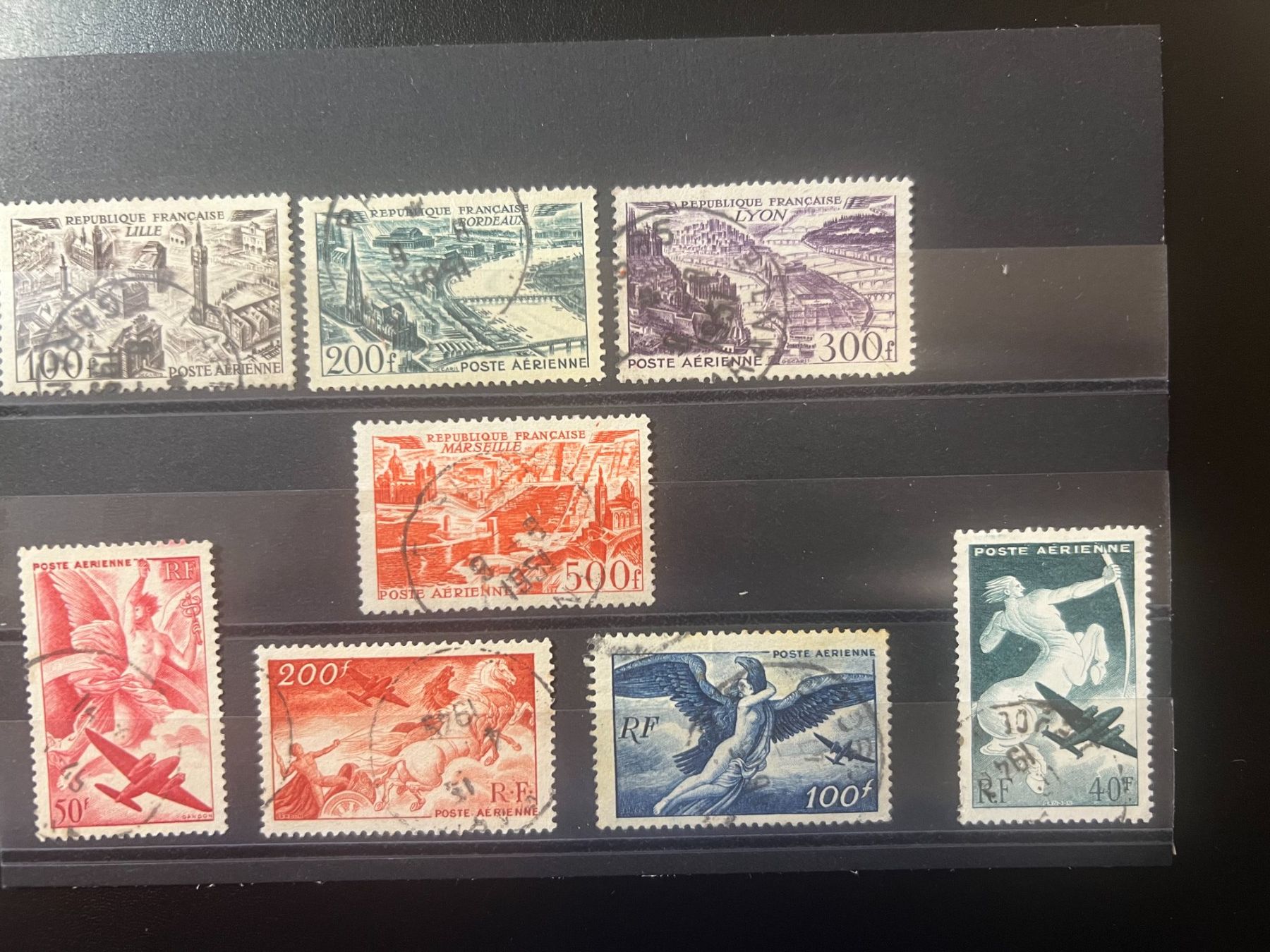 Alle Briefmarken: 2 séries Poste Aérienne 1946 et 1949 – Gebraucht aus Lausanne von ffhoud