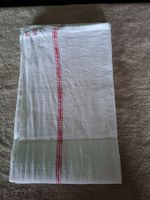 1 Geschirrtuch Baumwolle mit roten Streifen, Vintage