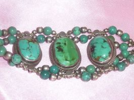 magnifique bracelet en argent et turquoise pour femme