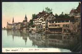 Zürich, Schipfe mit Buchbinderei B. Bro