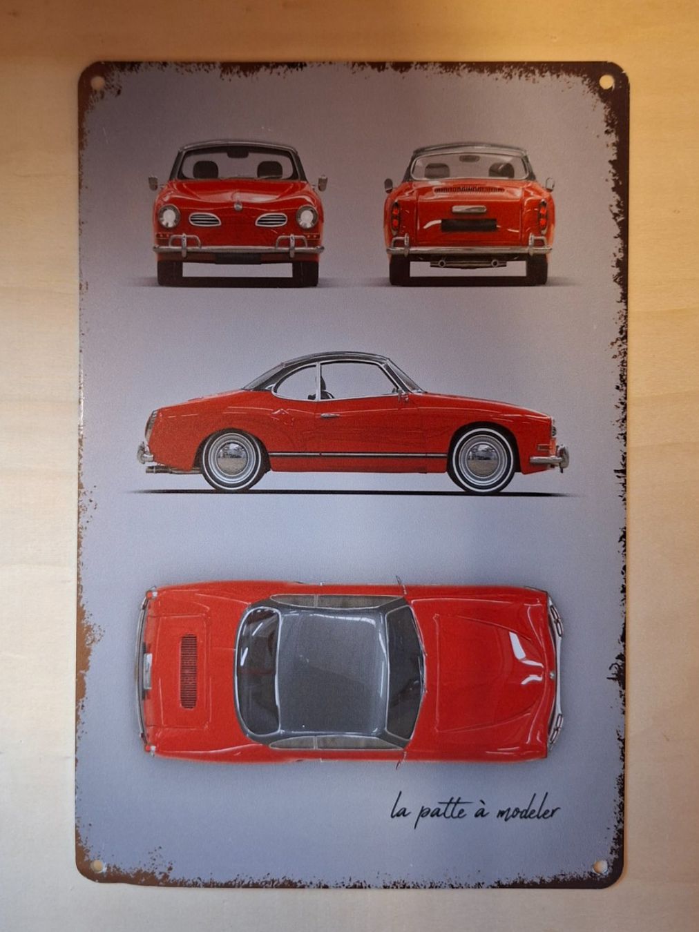 Volkswagen Schilder: VW Karmann Ghia Blechschild – Defekt aus Alberswil von mech350