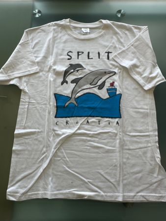 T-shirt souvenir Split Croatia taille M blanc coton