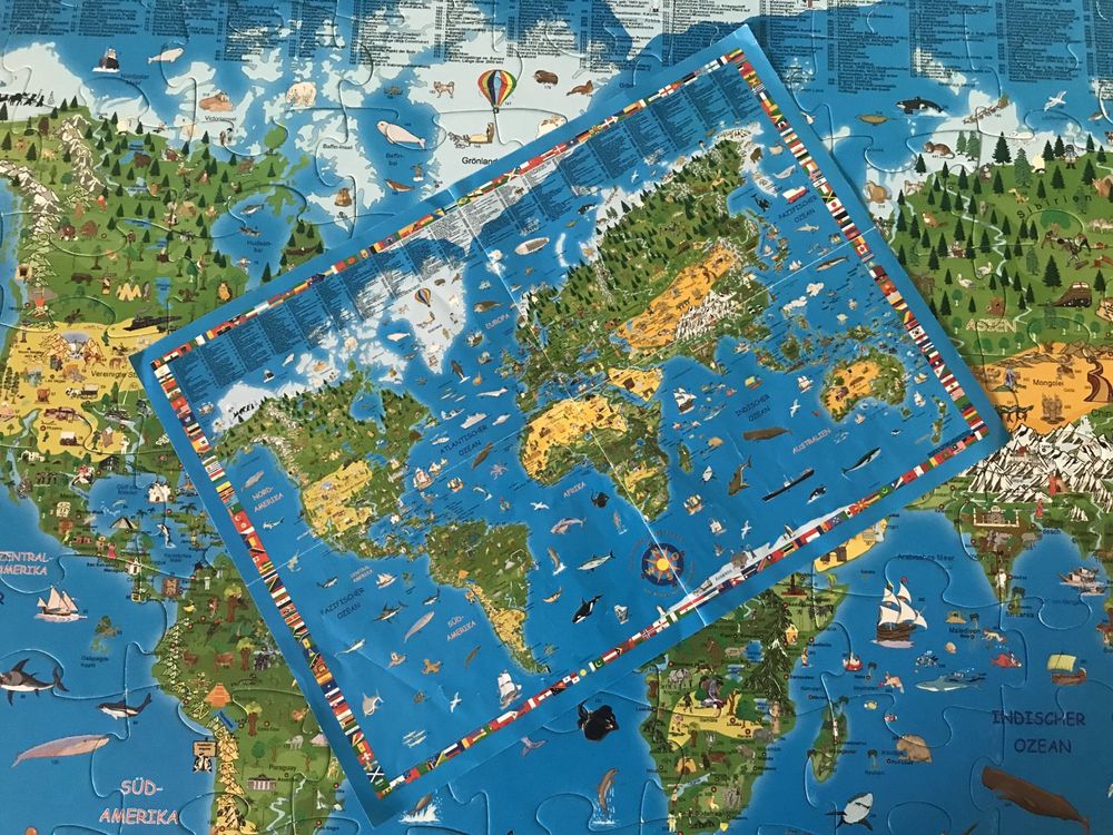 Puzzle: Puzzle Illustrierte Weltkarte – Usato da Therwil venduto da Buchfinken 7