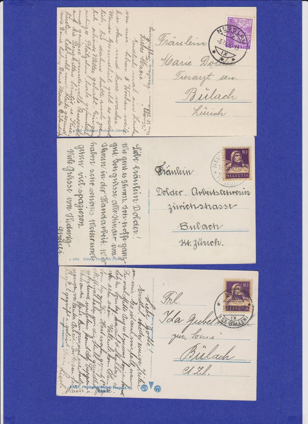 Cartoline postali: Neu St. Johann  -  3 alte Ansichtskarten 1930er Jahre – Usato da Vitznau venduto da Ropaku 1
