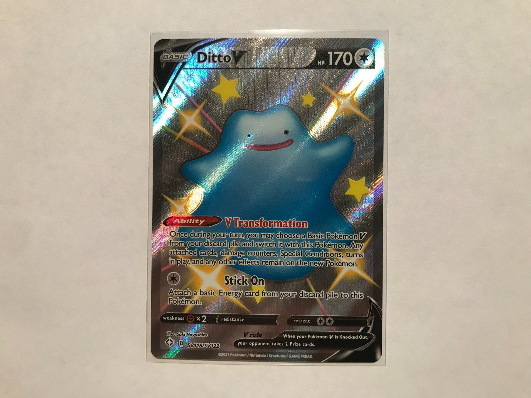 Pokémon Carte collezionabili: Ditto V Shiny Shining Fates EN – Usato da Hagendorn venduto da Pokecollectorch