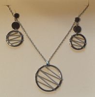 NEU Edelstahl Schmuck Set Kette Ohrringe
