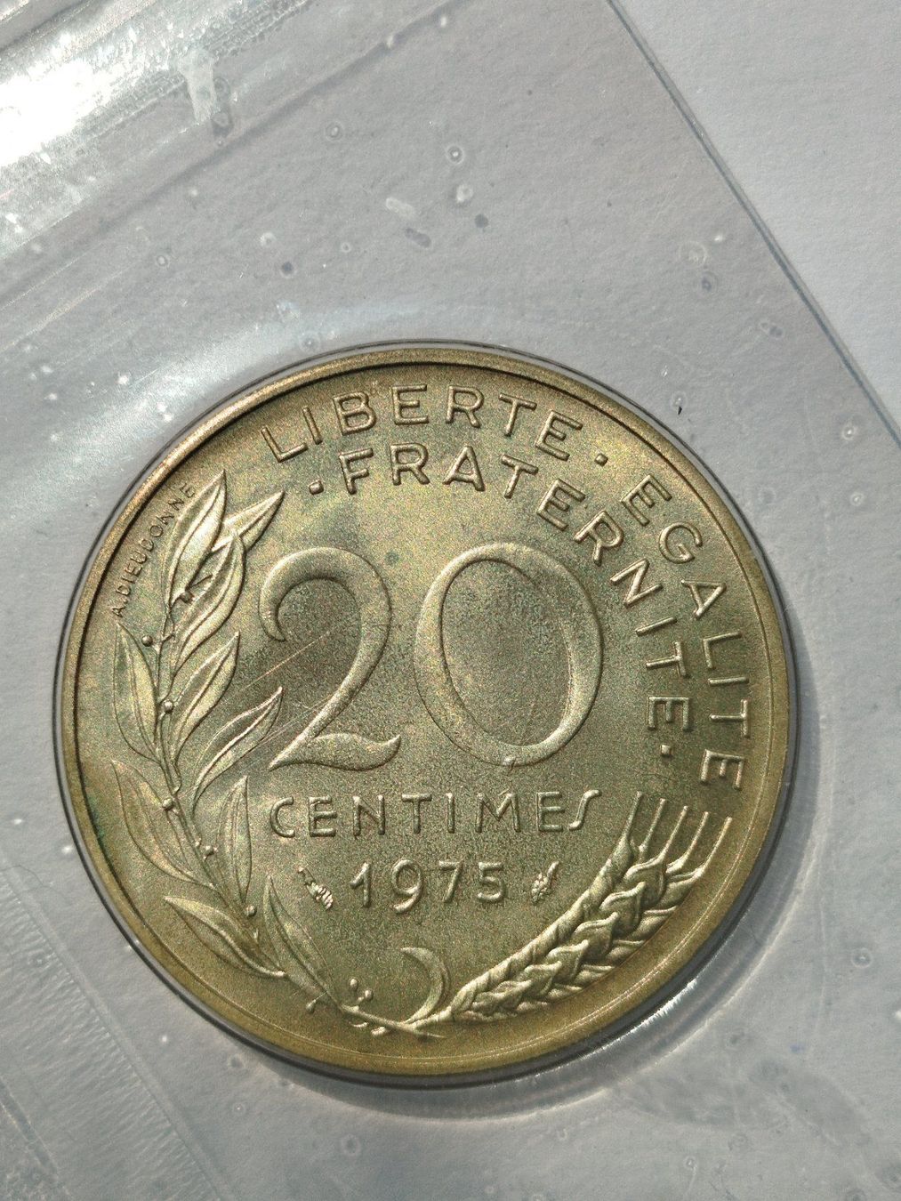 Alle Münzen: 20 CENTIMES MARIANNE 1975 – Neu und originalverpackt aus Wettingen von Colorup