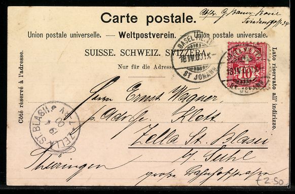 Cartoline postali: AK Basel, Alte Rheinbrücke und Ufer – Usato da Berlin venduto da bartko-reher 1