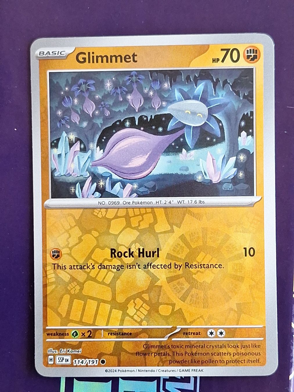 Pokémon Carte collezionabili: Glimmet - Reverse Holo - Pokemon Surging Sparks – Usato da Altstätten SG venduto da GGsGameshop