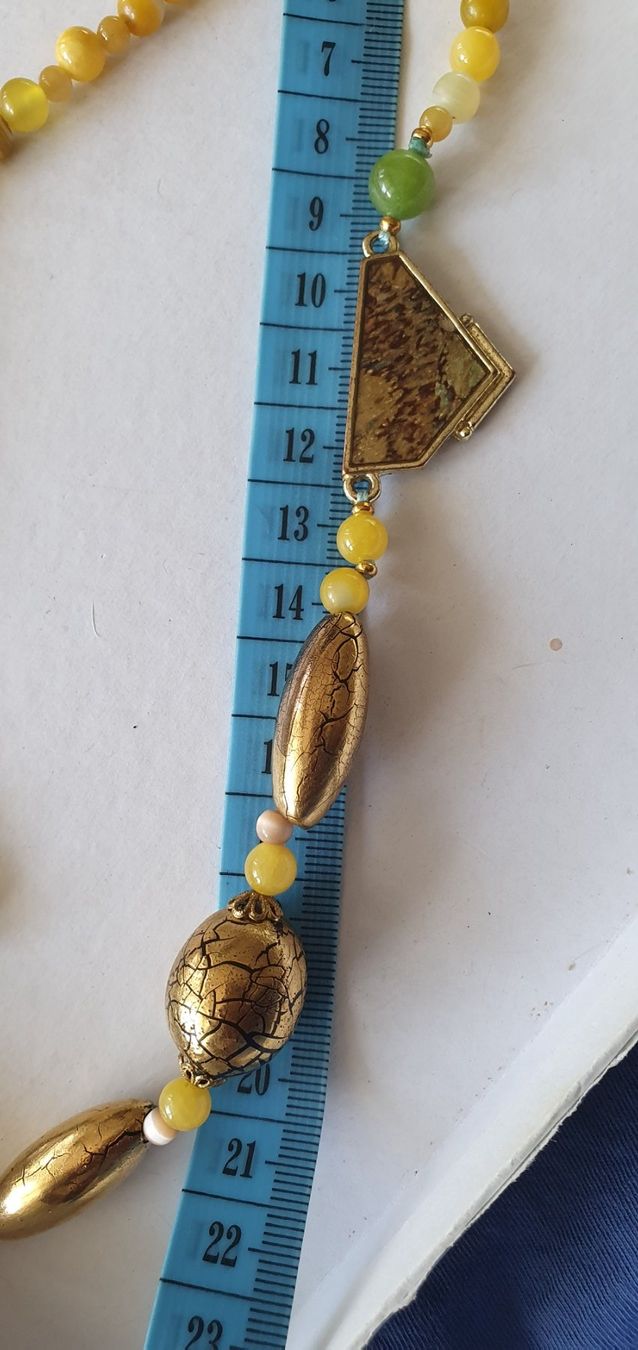 Ketten: Unikat. Gelb Agate mit Peridot und Perlmutt – Neu (gemäss Beschreibung) aus Benglen von Meercat3 6