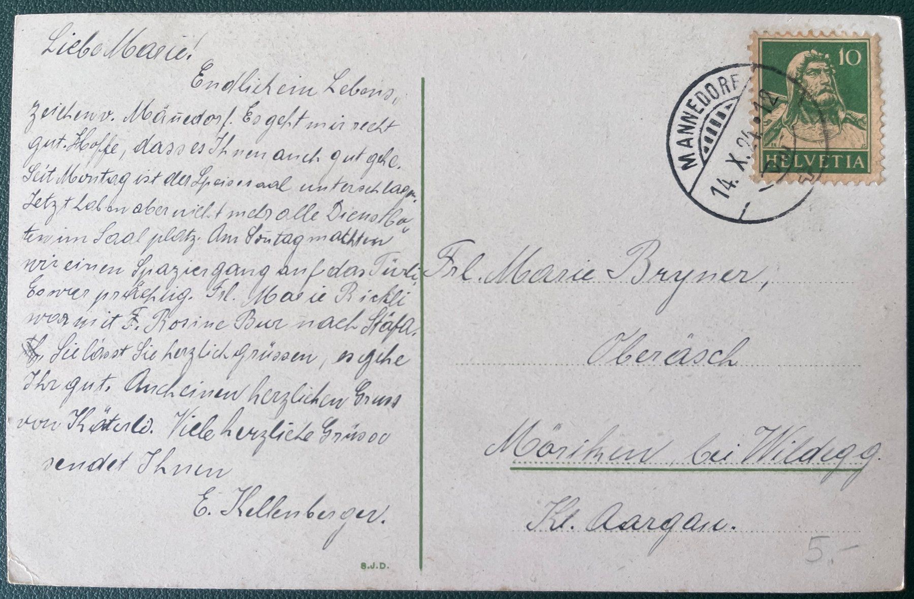 Cartoline postali: AK Blumen mit Spruch – Usato da Biberist venduto da Edelfloh 1