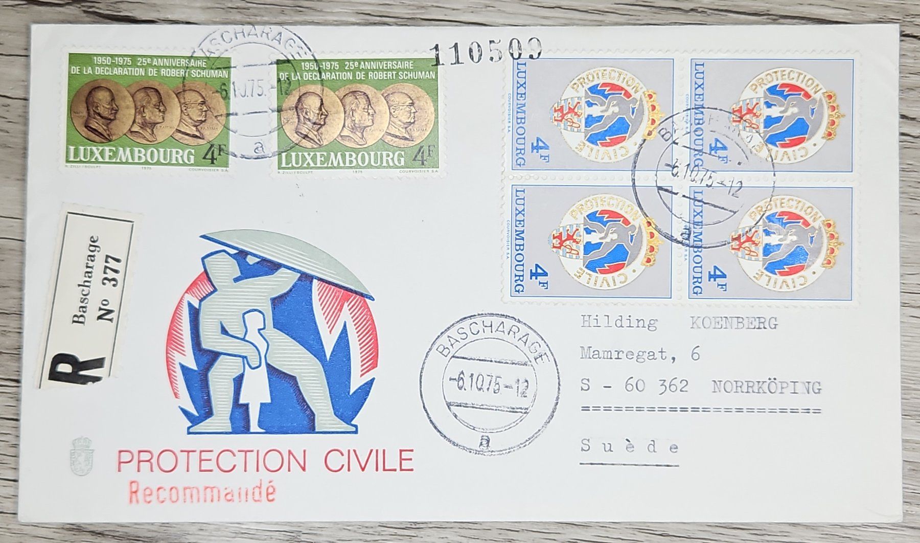 Tutti i francobolli: CL06 Enveloppe + Timbre Luxembourg 1975 – Usato da Cousset venduto da Patrick_Collections
