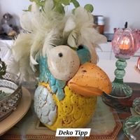 Papagie Vase od.Pflanzentöpfli/ Keramik