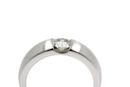 Massiver Solitär Brillant Ring 0.50ct 18K Weissgold *S3218