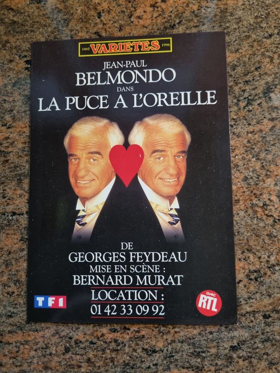 Jean Paul Belmondo mit Originalsignatur. 2 Karten 1