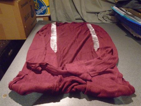 Jacke ca. Grösse S, braun Ton, ohne Verschluss, silberfarbig