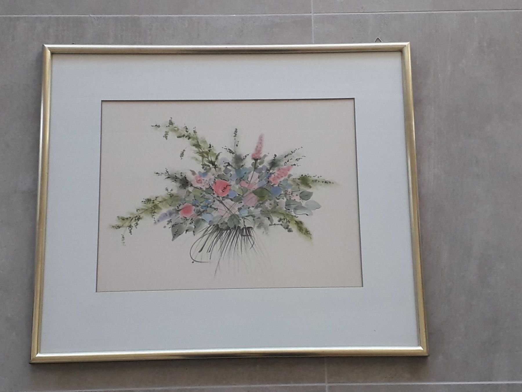 Dipinti: Blumenstrauss - Seidenmalerei – Usato da Caslano venduto da Welaberg