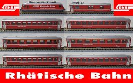 RhB Ge4/4 III Grüsch Analog 8er Set EWI Wagen Kato Spur N